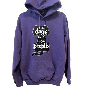 Graphic Sweater in Medium I like Dogs more than People Hoodie
